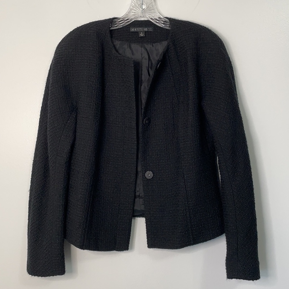 Lafayette 148 Black Wool Blazer Size 6